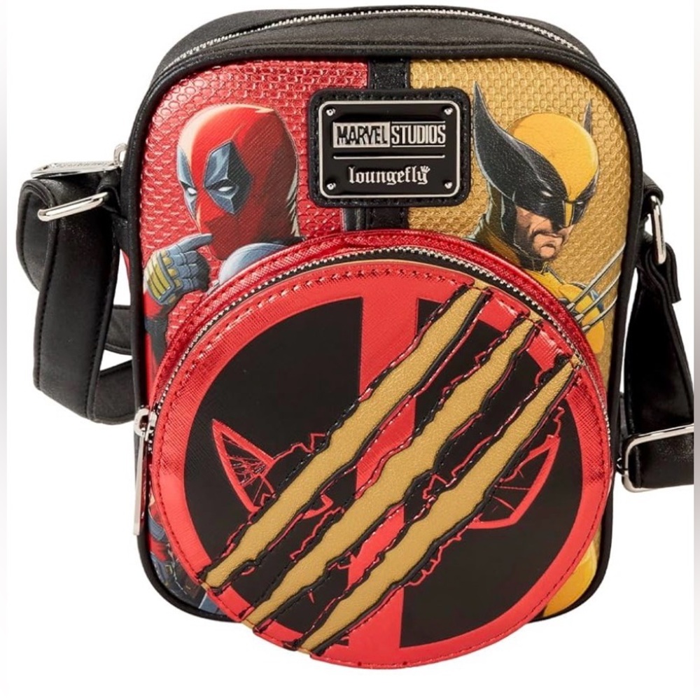 NWT Marvel Studios Loungefly Deadpool and Wolverine crossbody bag